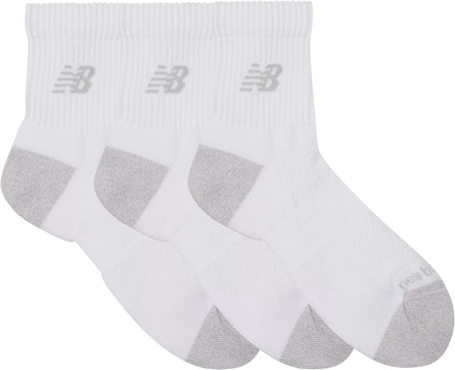 Носки New Balance Active Quarter 3 Pack LAS35204WT L белые фото 3
