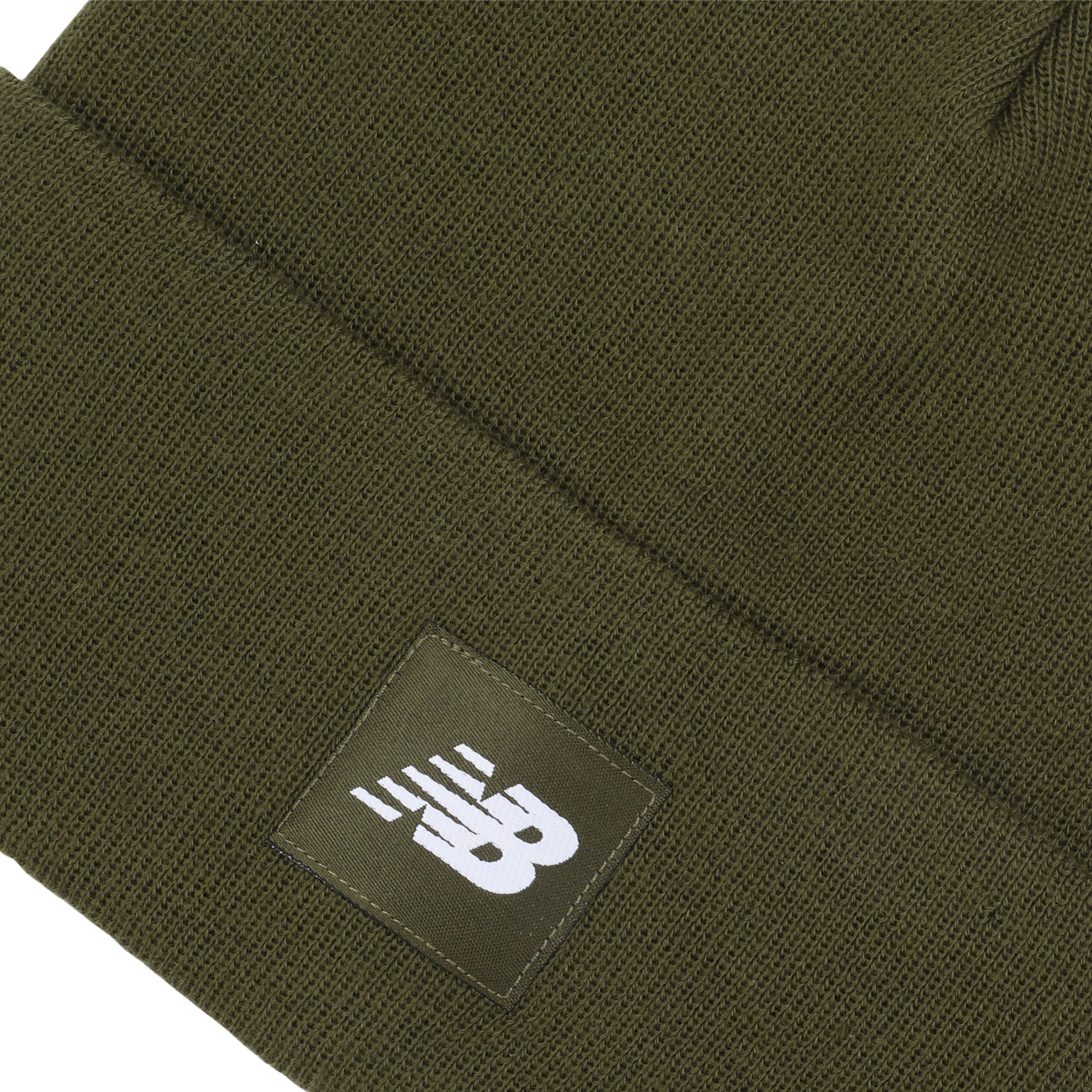 Шапка New Balance Cuffed Beanie Flying NB Logo LAH13034WDL хаки фото 3
