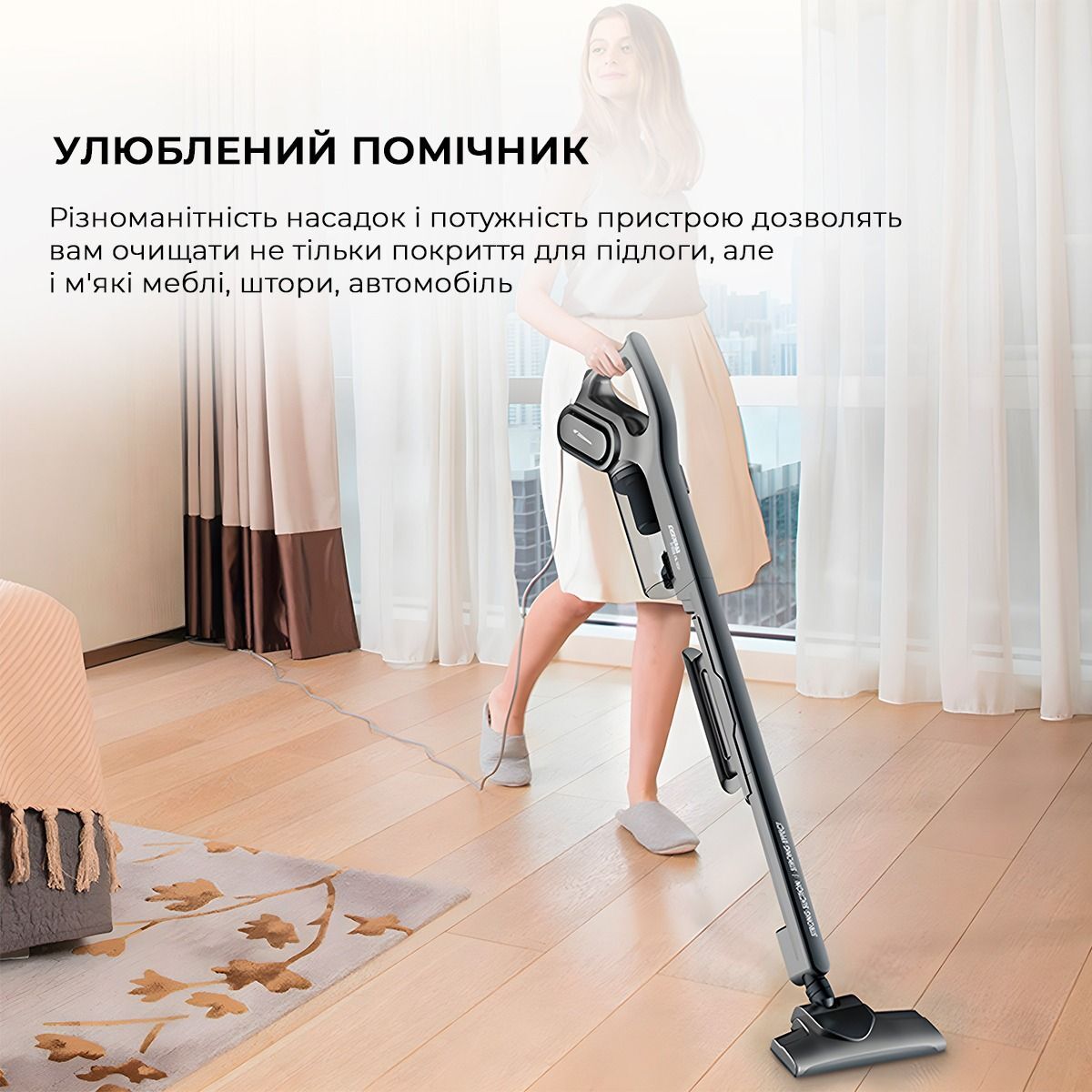 Пилосос Deerma Stick Vacuum Cleaner Cord Gray (DX700S)фото