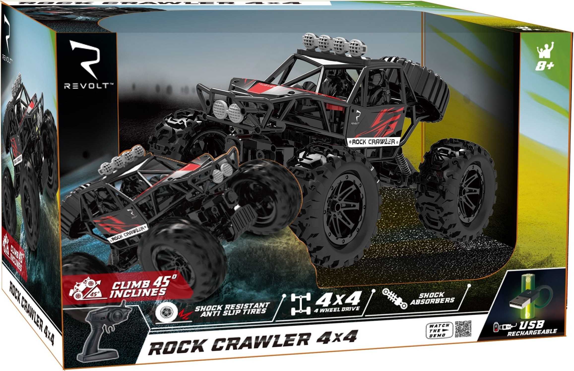 Машинка Revolt на р/к "Rock Crawler 4x4", светящиеся фары (TG1021) фото 