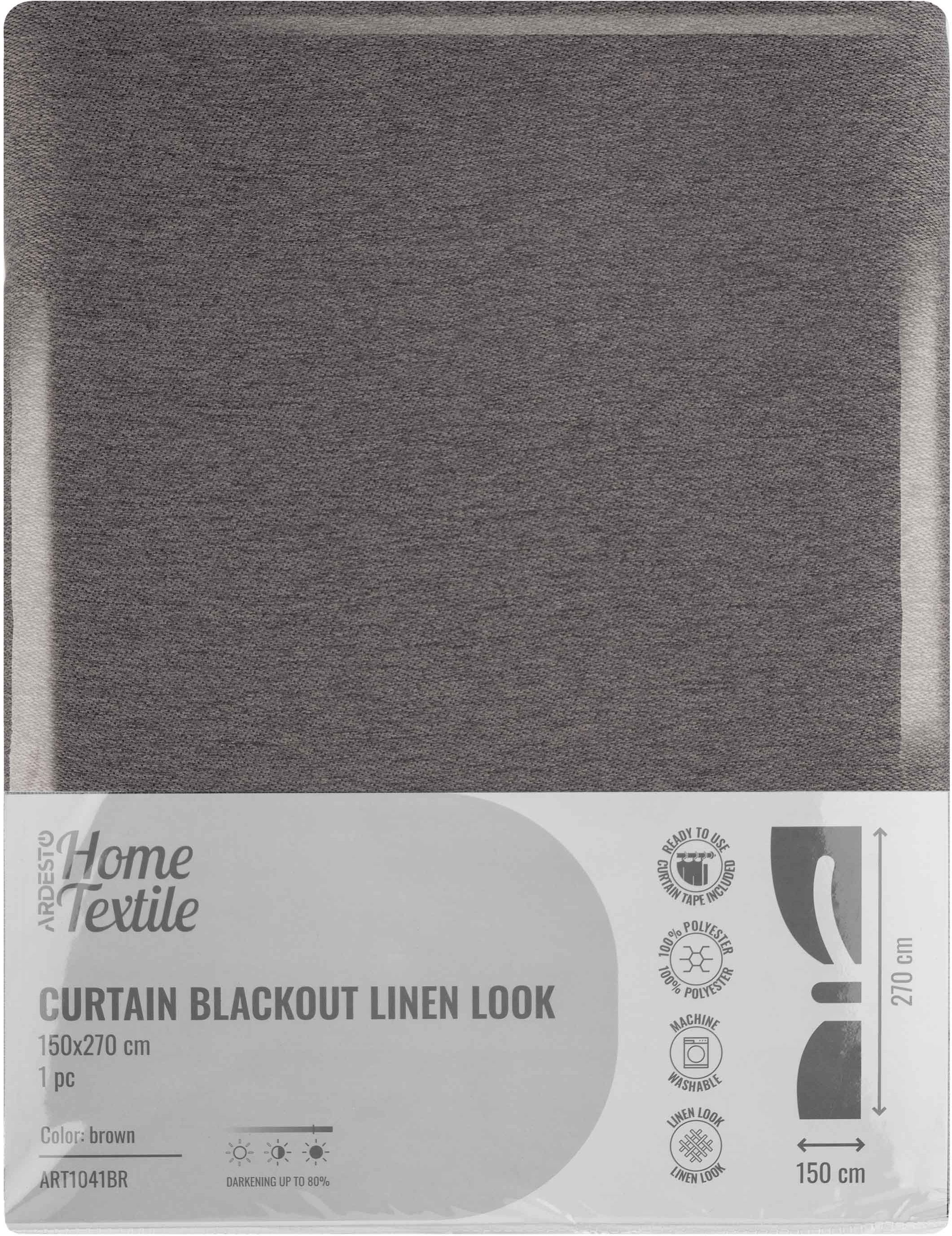 Штора ARDESTO 150х270см, блекаут рогожка, 100% полиэстер, коричневый (ART1041BR) фото 6
