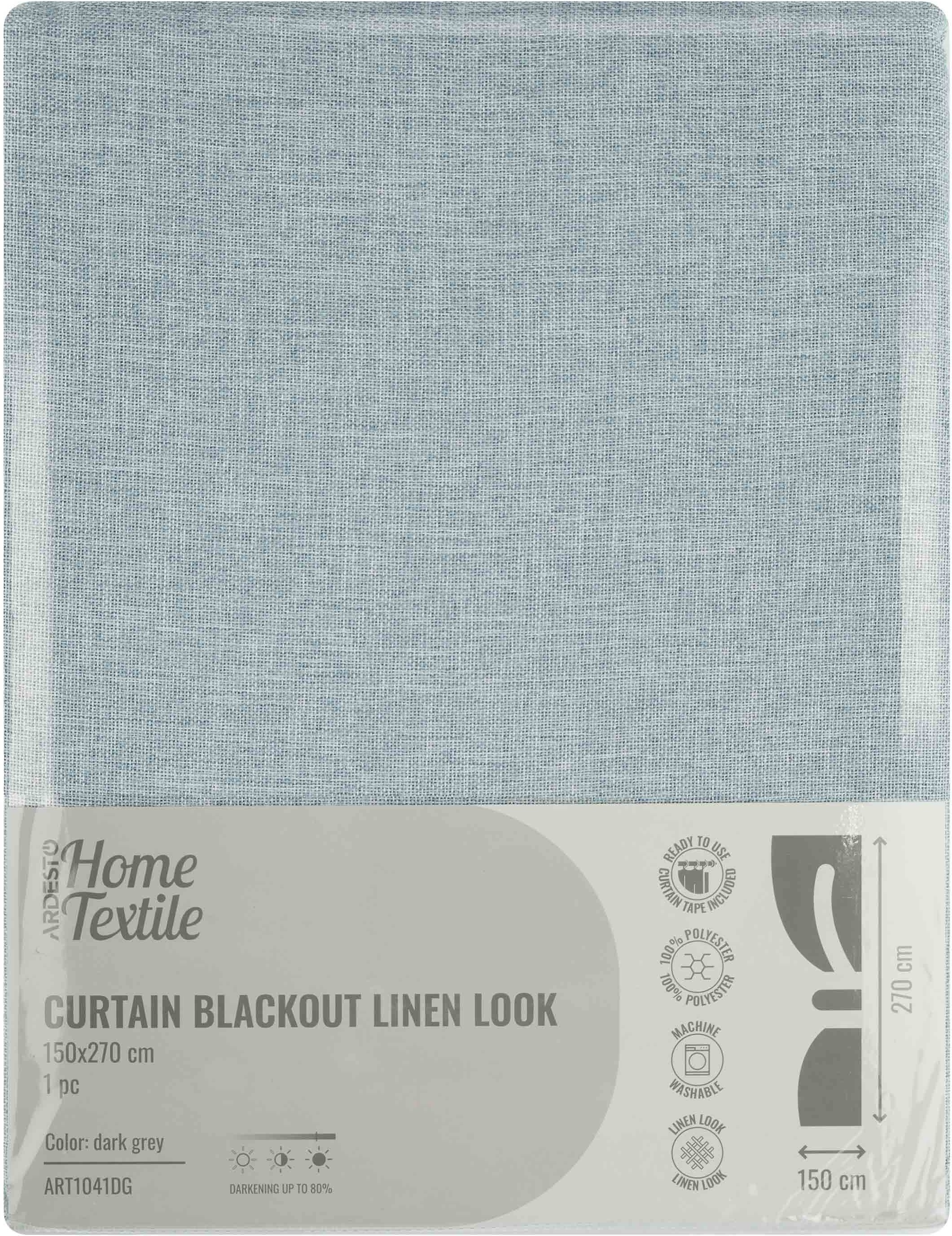 Штора ARDESTO 150х270см, блекаут рогожка, 100% поліестер, сірий темний (ART1041DG)фото6