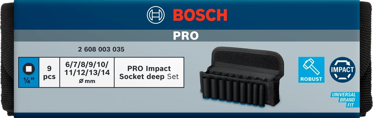 Набір торцевих головок Bosch Professional Deep 9шт 1/4" 50мм (2.608.003.035)фото3