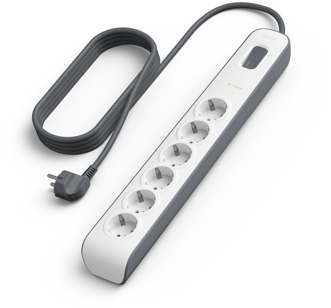 Мережевий фільтр Belkin 6хТип F, 3x1.5мм кв, 16А,2м, White (BSV603VF2M-V2)фото