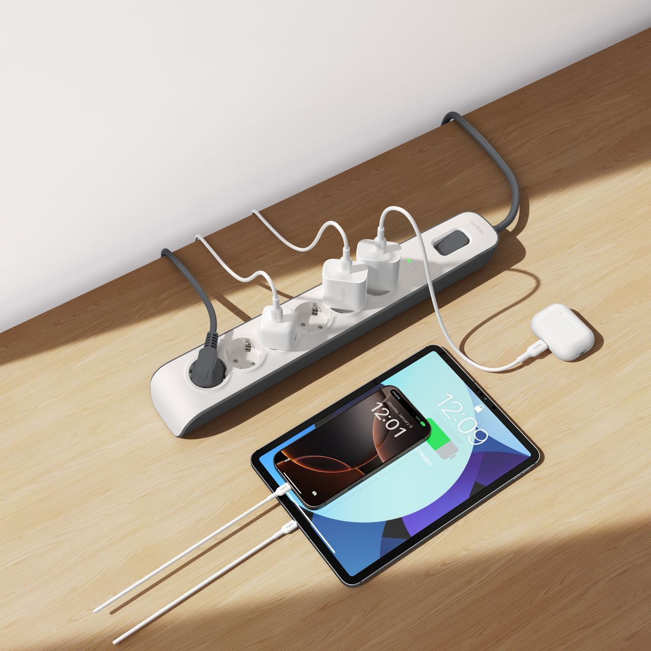 Мережевий фільтр Belkin 6хТип F, 3x1.5мм кв, 16А,2м, White (BSV603VF2M-V2)фото