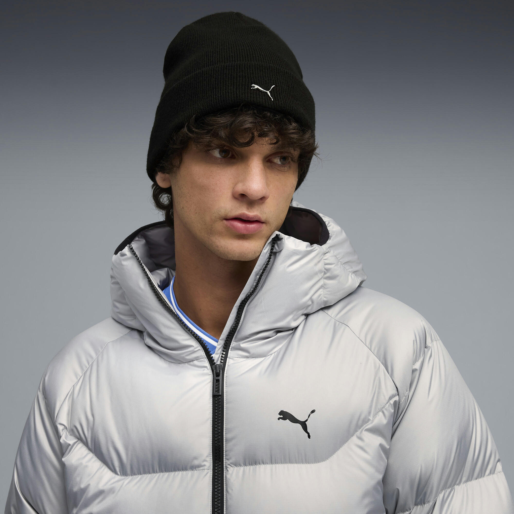 Шапка Puma Metal Puma Cat High Crown Beanie 026404-01 черная фото 4