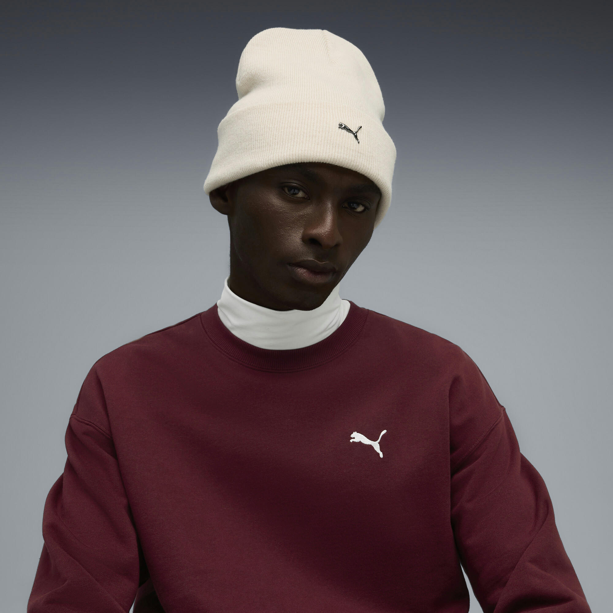 Шапка Puma Metal Puma Cat High Crown Beanie 026404-04 белая фото 4