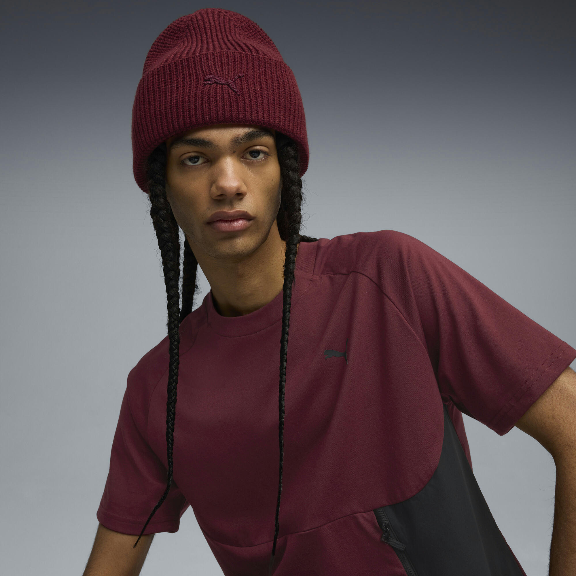 Шапка Puma Wardrobe Ess Chunky Mid Crown Beanie 026408-03 красная фото 4