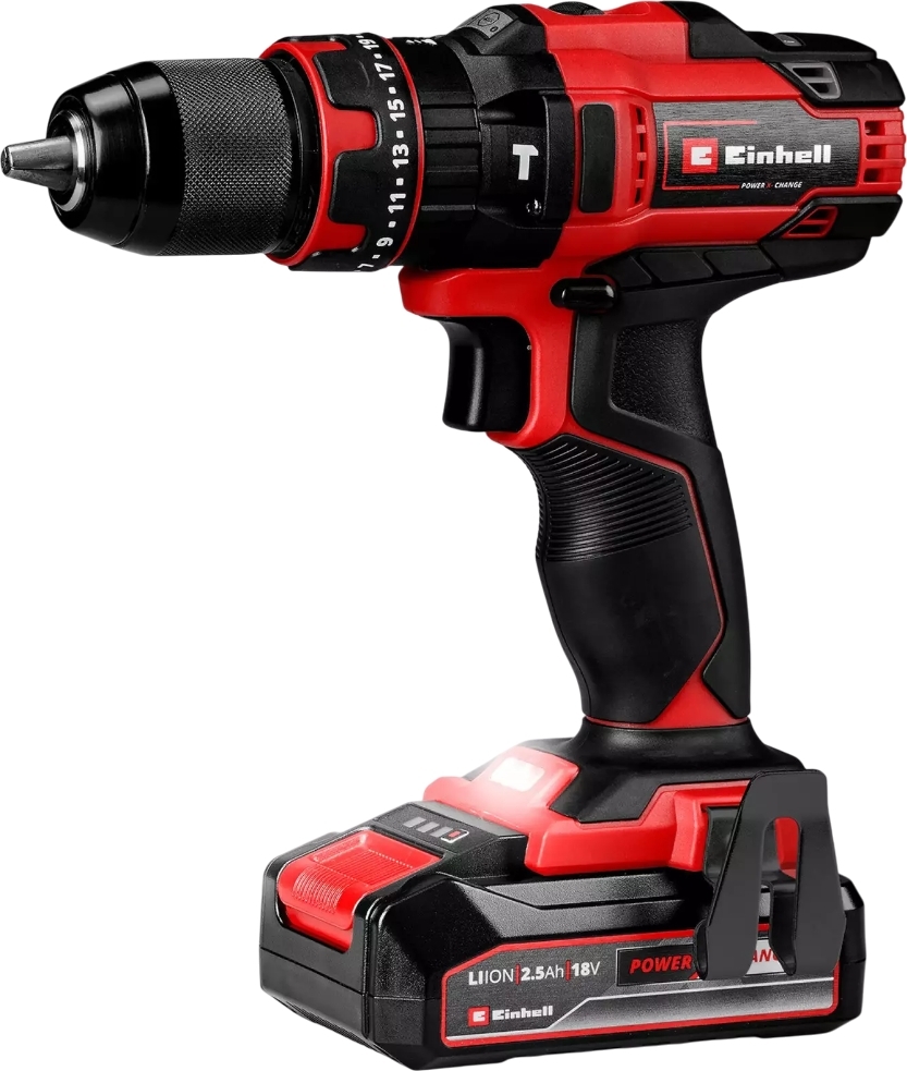 Шуруповерт-дрель ударная акумуляторная Einhell TE-CD 18/44 Li-i (1x2,5Ah), PXC, 18В (4514287) фото 