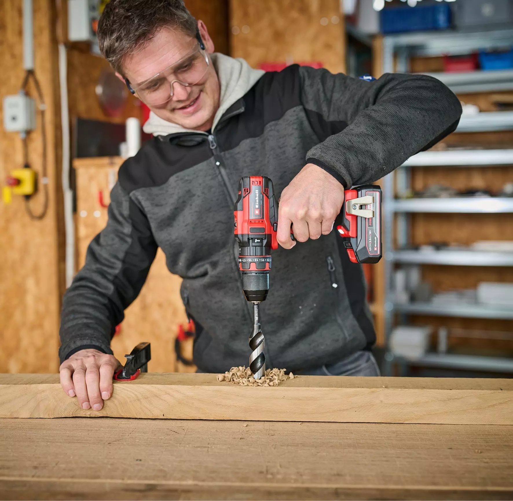 Шуруповерт-дрель ударная акумуляторная Einhell TE-CD 18/44 Li-i (1x2,5Ah), PXC, 18В (4514287) фото 