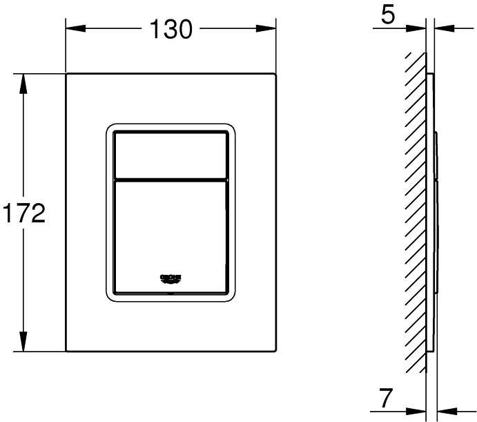 Кнопка для смыва Grohe Skate Cosmopolitan S, хром (37535000) фото 