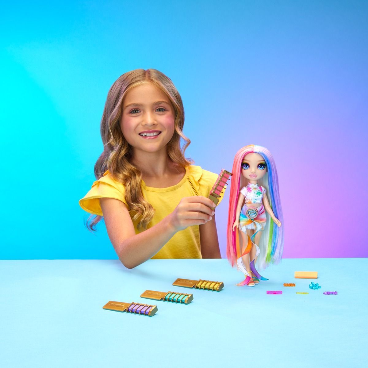 Игровой набор с куклой Rainbow High серии "Мел для волос и стиль" – Амая (526780) фото 