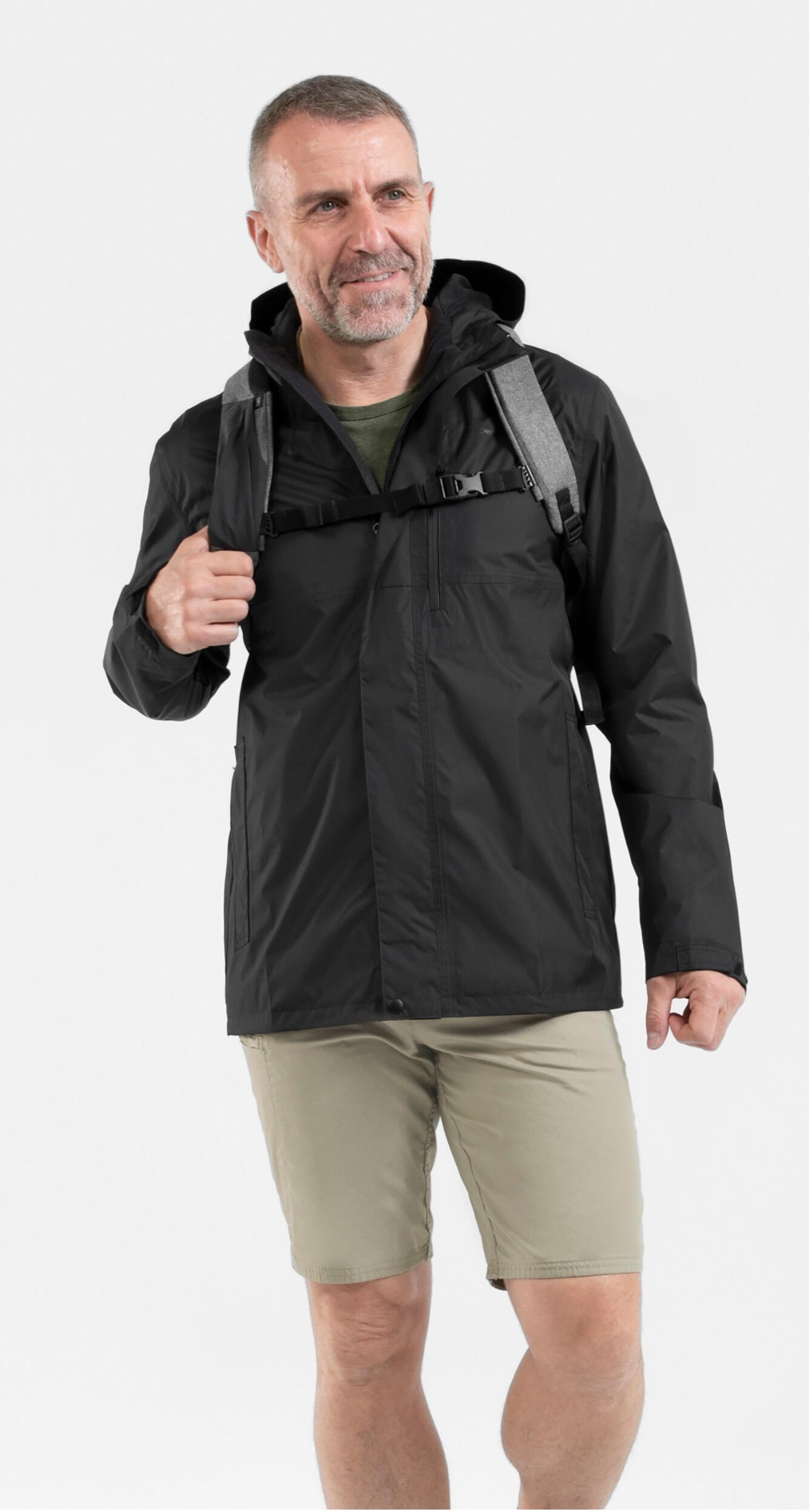 Дощовик чоловічий Quechua NH500 8796550 2XL/UA56-58 L32 чорнийфото