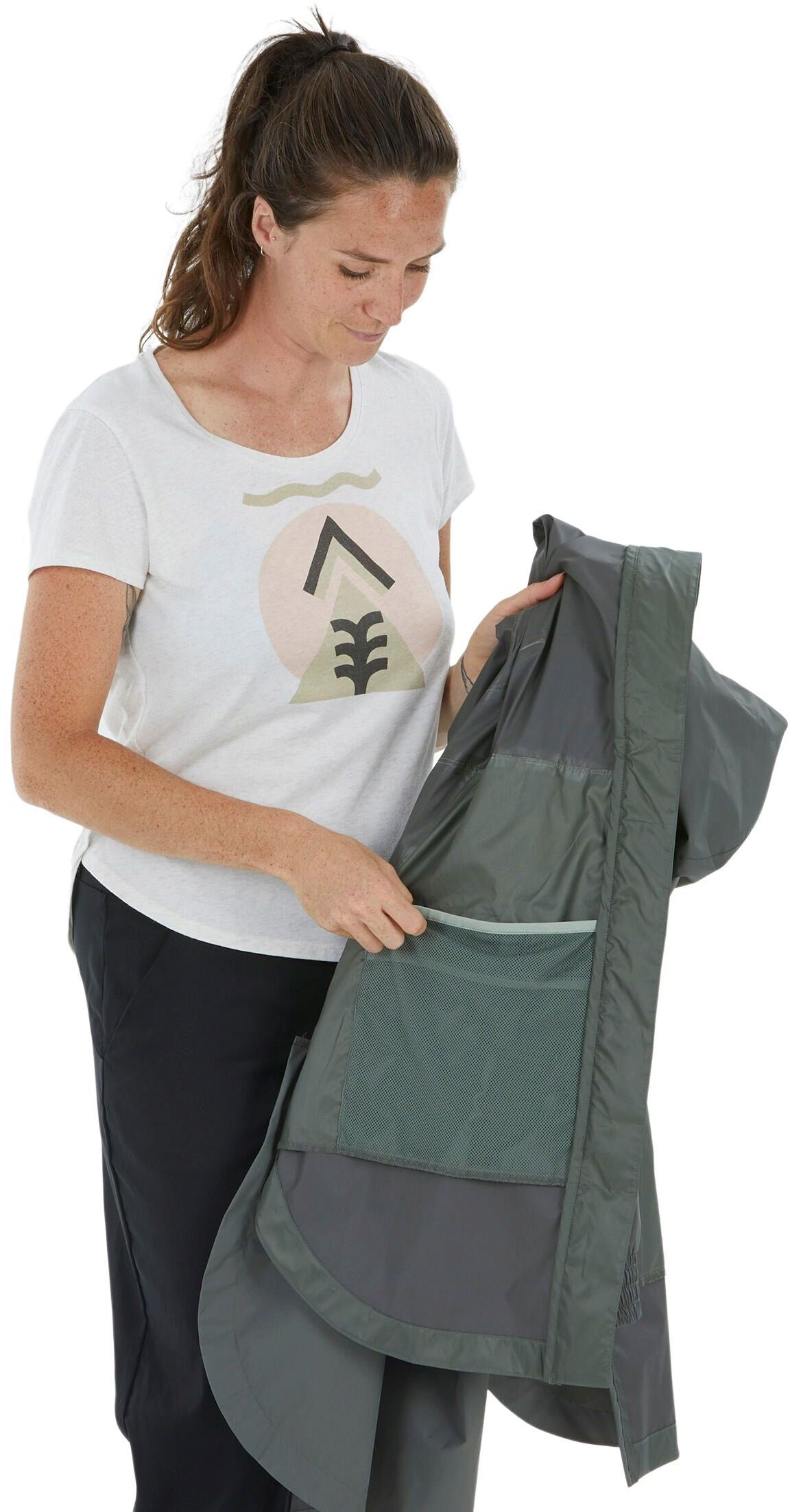 Дощовик жіночий Quechua Raincut Long водонепроникний 8589389 2XL зеленийфото