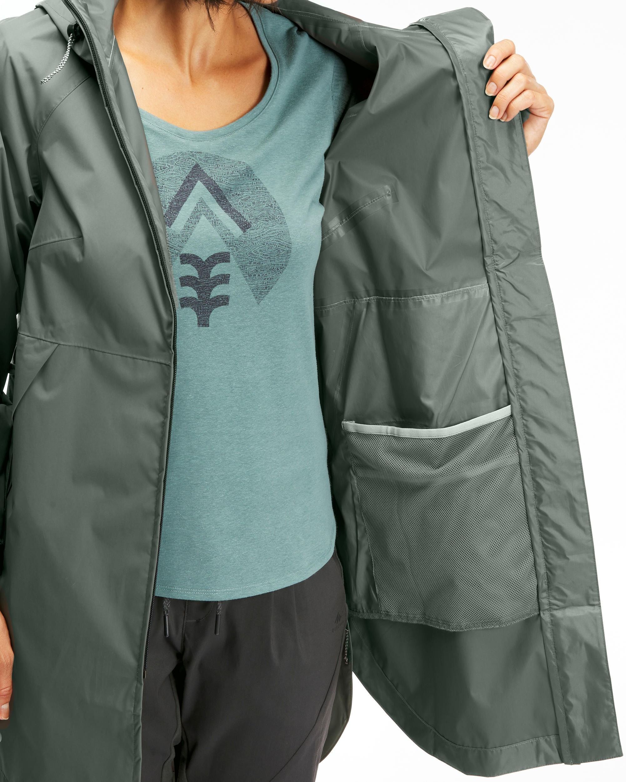 Дощовик жіночий Quechua Raincut Long водонепроникний 8589389 S зеленийфото
