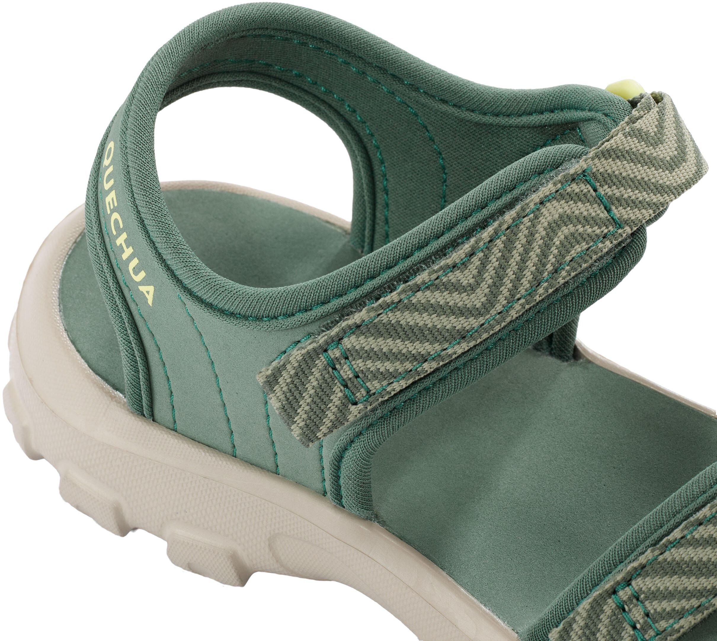 Сандали детские для туризма Quechua 100 8881620 34/35 зеленый/бежевый фото 