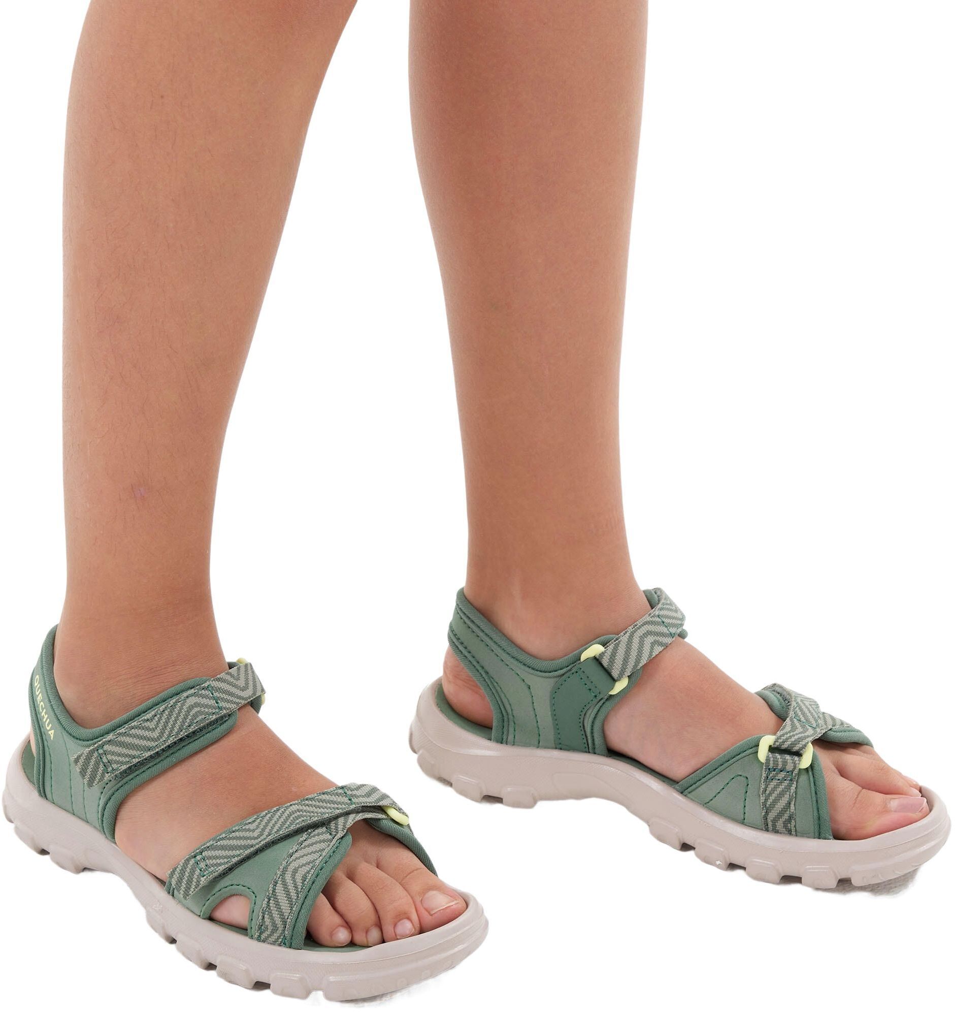 Сандали детские для туризма Quechua 100 8881620 34/35 зеленый/бежевый фото 