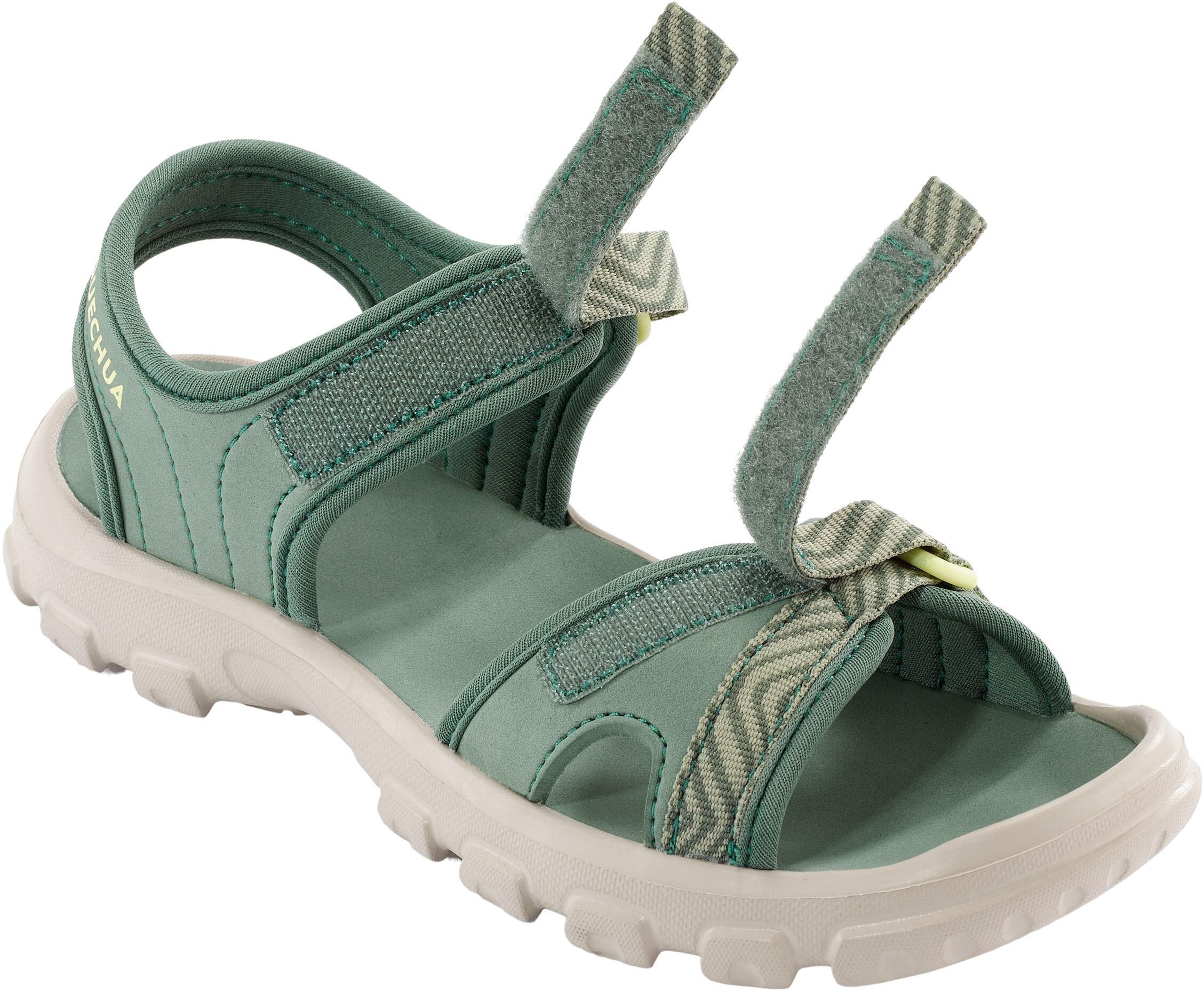 Сандали детские для туризма Quechua 100 8881620 36/37 зеленый/бежевый фото 