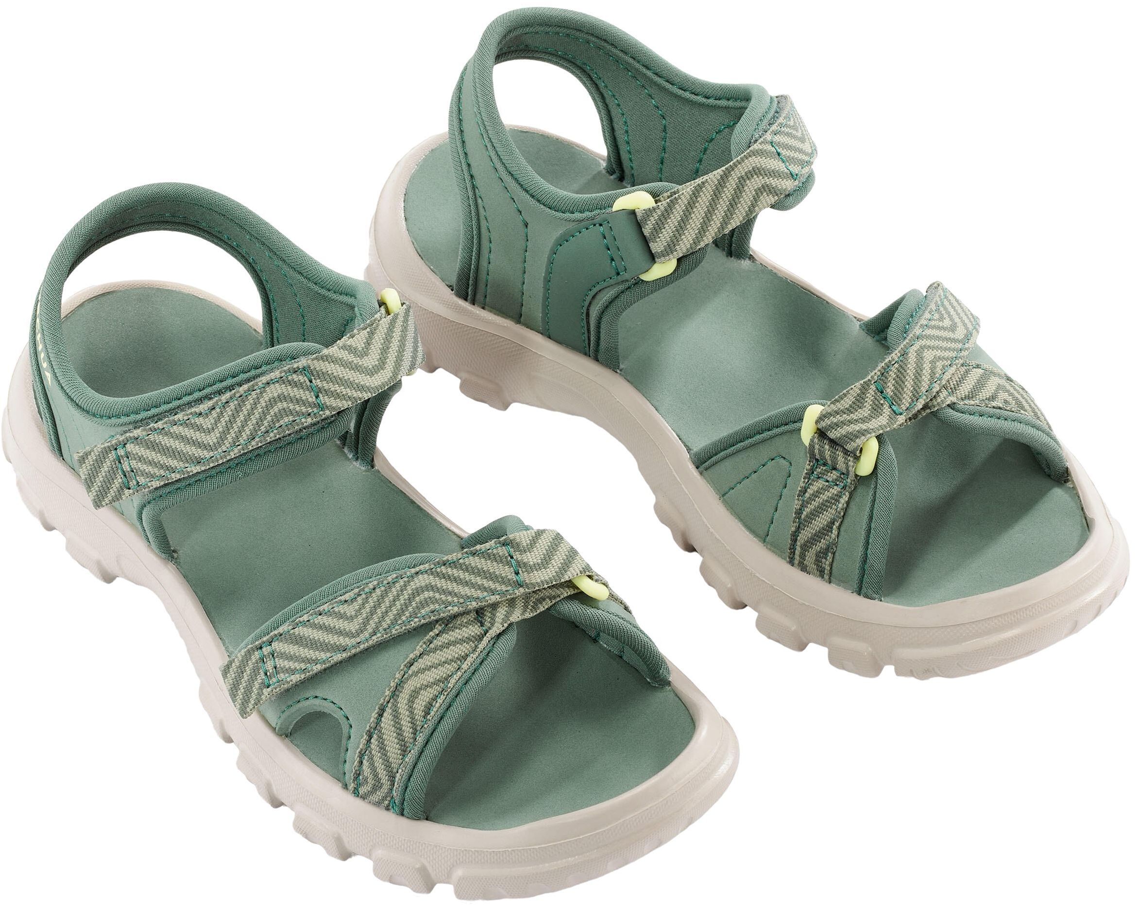 Сандали детские для туризма Quechua 100 8881620 36/37 зеленый/бежевый фото 