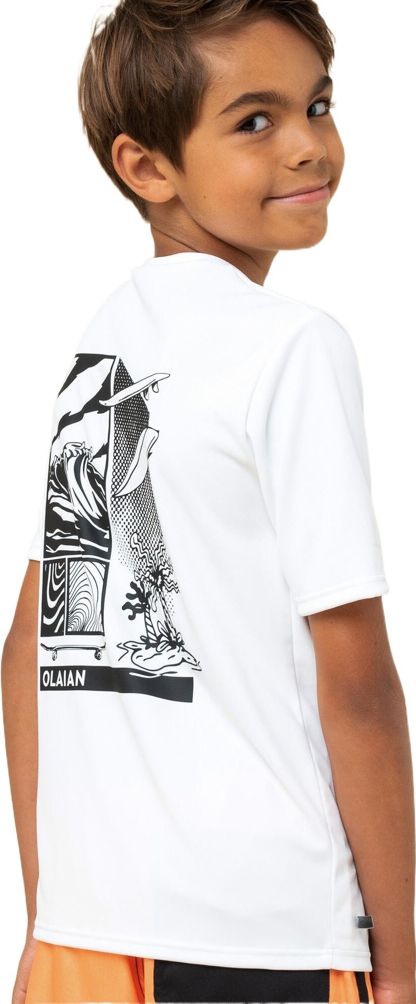 Футболка дитяча для серфінгу Olaian 8758941 12-13 р (151-160 см) білафото