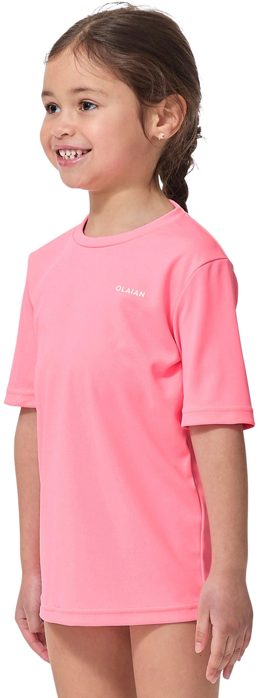Футболка дитяча з УФ-захистом Olaian 100 8611588 7-8 р (123-130 см) рожевафото2