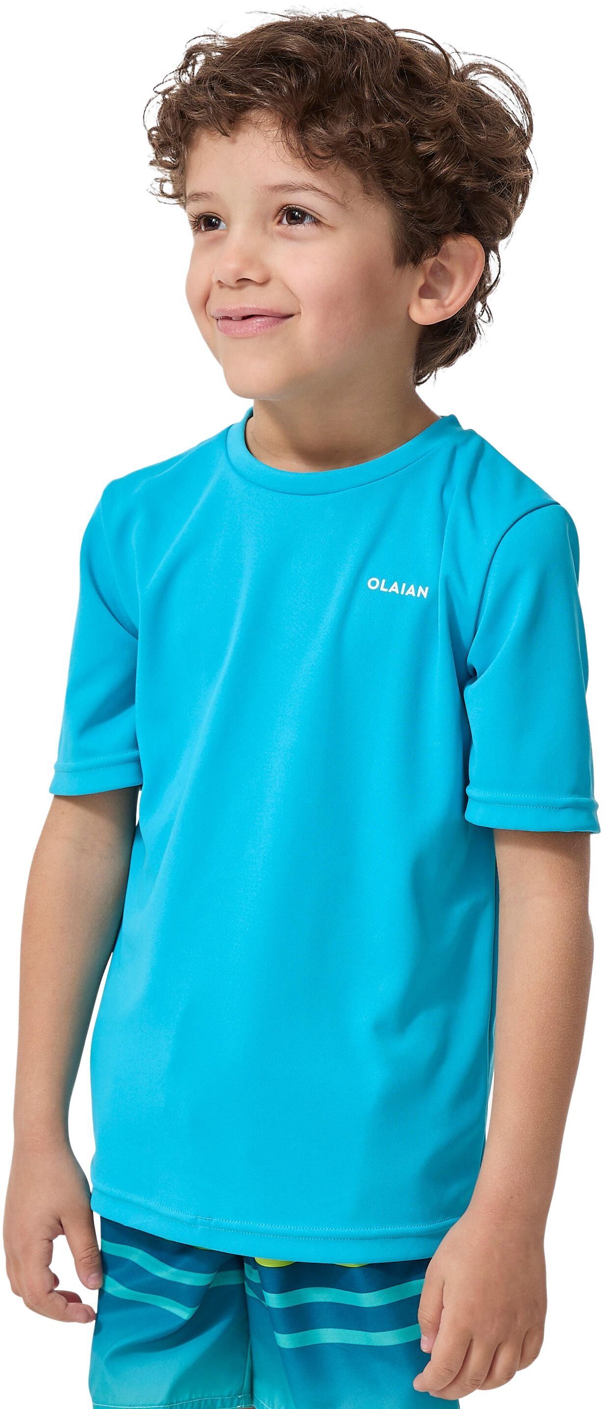 Футболка детская солнцезащитная Olaian 100 8611587 7-8 лет (123-130 см) синяя фото 2