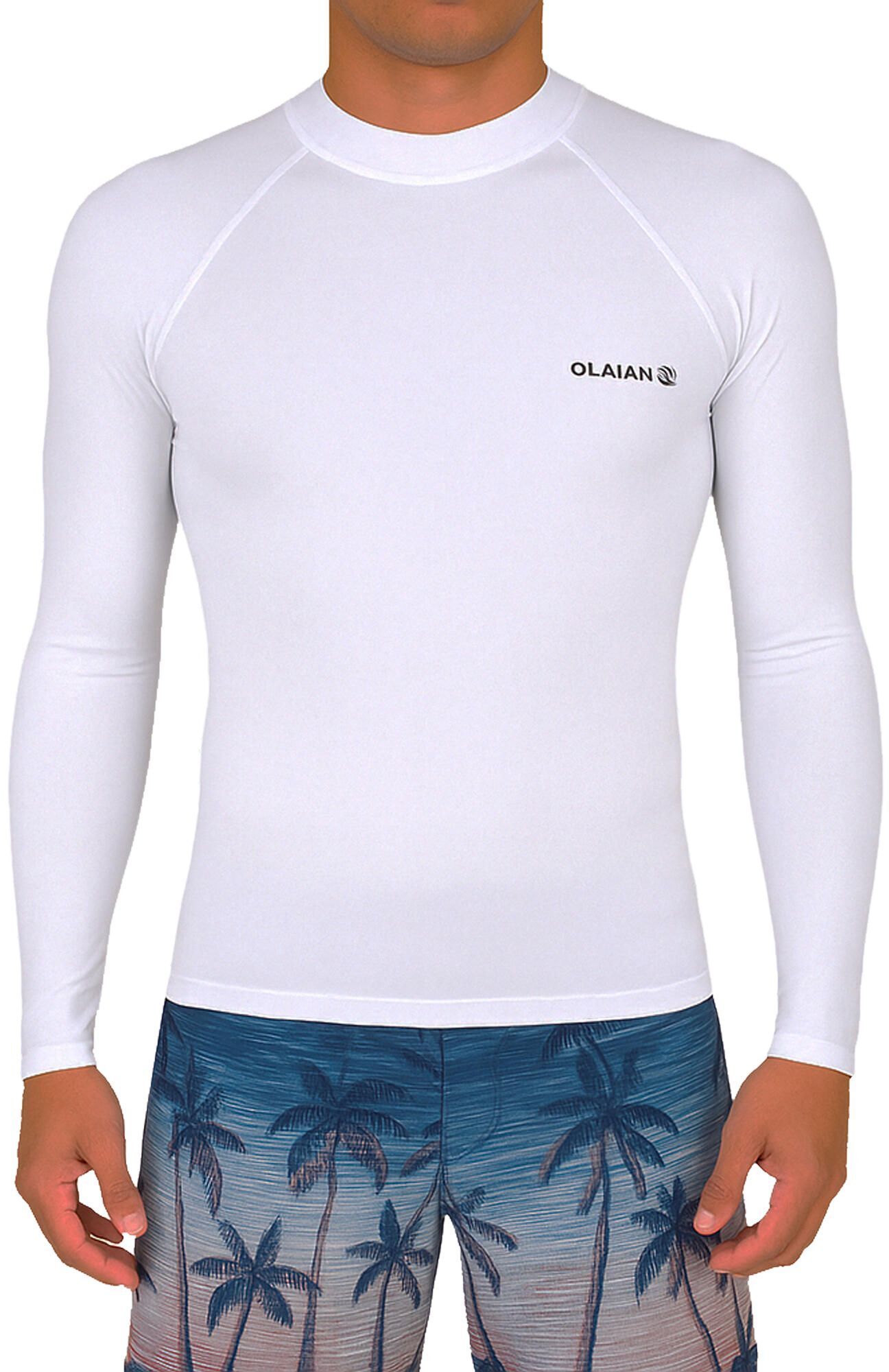 Лонгслив мужской солнцезащитный для серфинга Olaian 100 8403266 2XL белый фото 