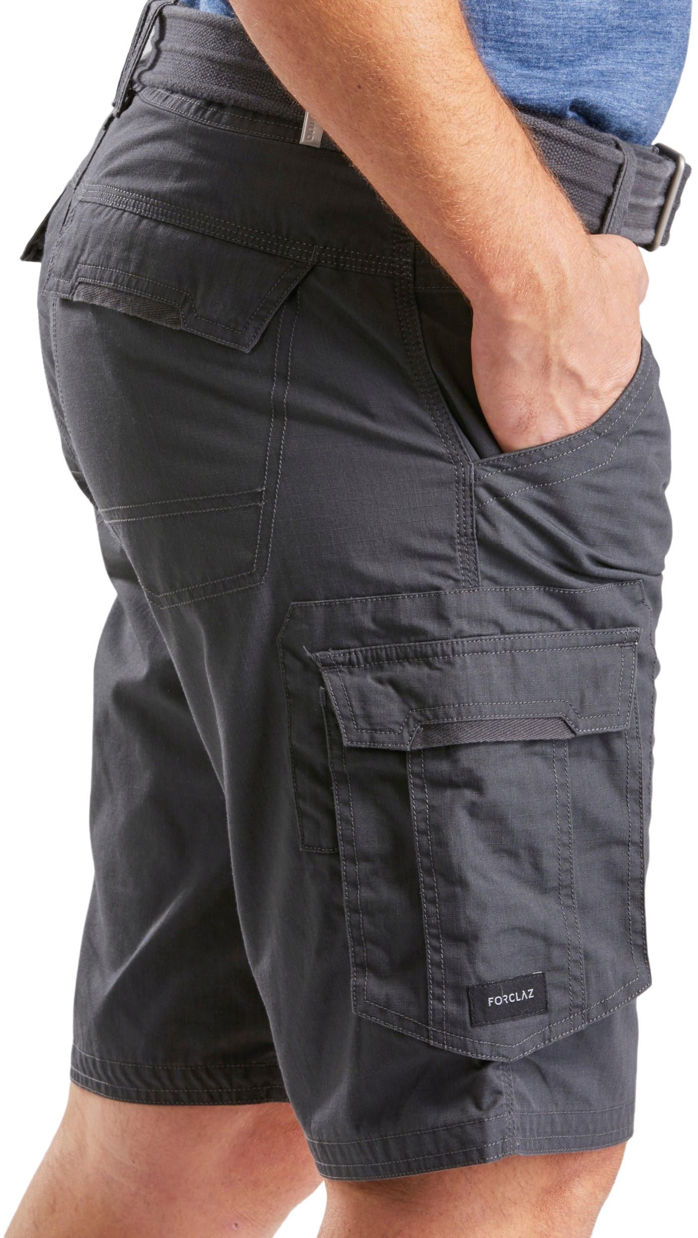 Шорты мужские для туризма Forclaz TRAVEL 500 8572550 46 серые фото 6