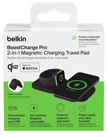 Беспроводное зарядное устройство Belkin 2в1 iPhone/Watch/AirPods Travel Pad Qi2 (WIZ026VFBK) фото 5