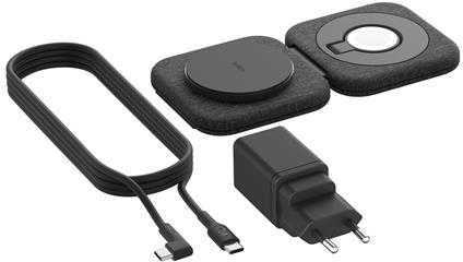Беспроводное зарядное устройство Belkin 2в1 iPhone/Watch/AirPods Travel Pad Qi2 (WIZ026VFBK) фото