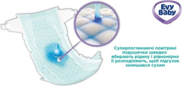 Підгузки дитячі гігієнічні Evy Baby Maxi Jumbo 7-18 кг 58 штфото6