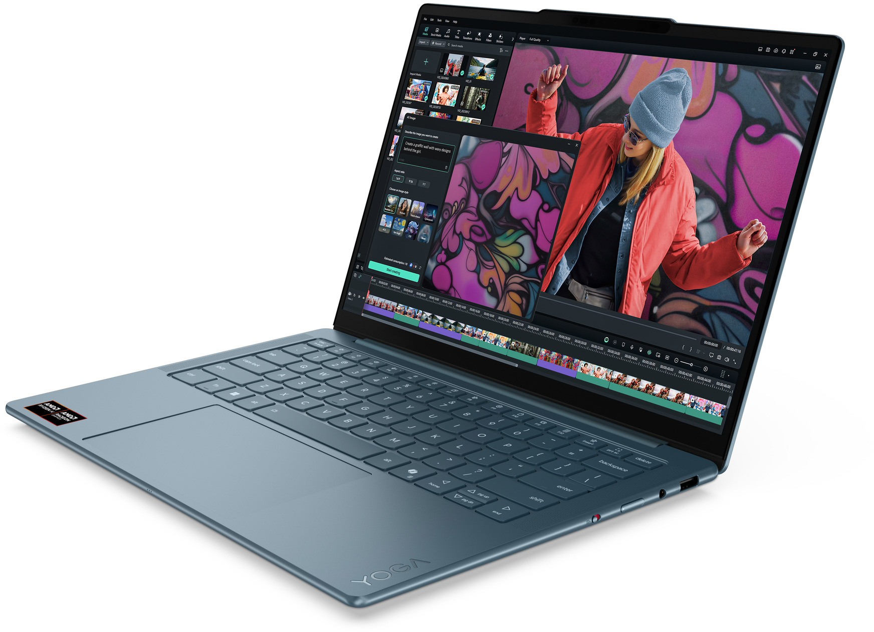 Ноутбук LENOVO Yoga Slim 7 14AKP10 Tidal Teal (83JY004SRA) фото 3