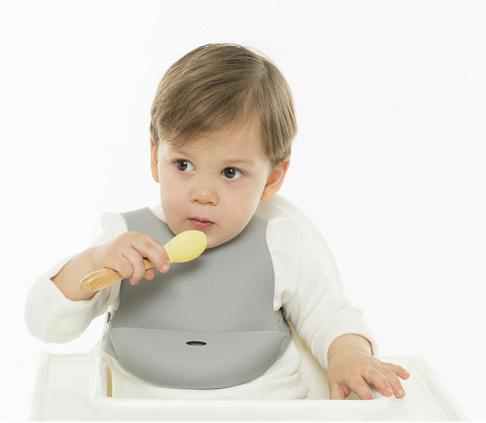 Нагрудник силіконовий 100% MinikOiOi BASICS Mineral Blue (101020053)фото3