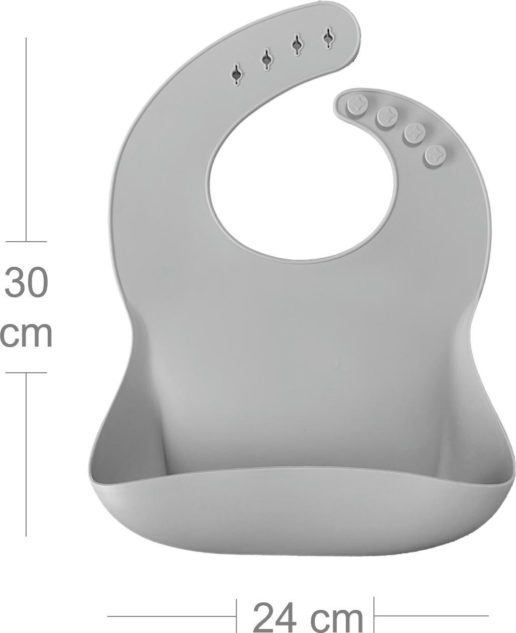 Нагрудник силіконовий 100% MinikOiOi BASICS Powder Grey (101020054)фото2