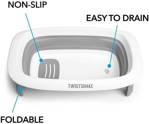 Розкладна ванна з вкладишем для купання Twistshake Pastel Grey (78538)фото4