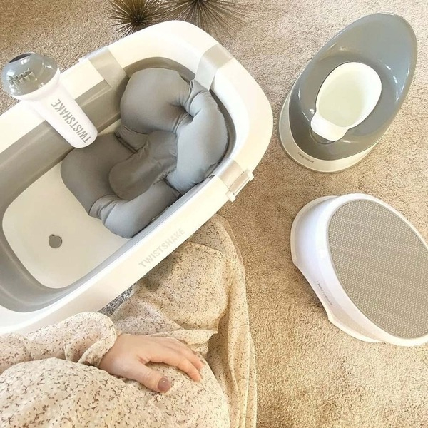 Розкладна ванна з вкладишем для купання Twistshake Pastel Grey (78538)фото7