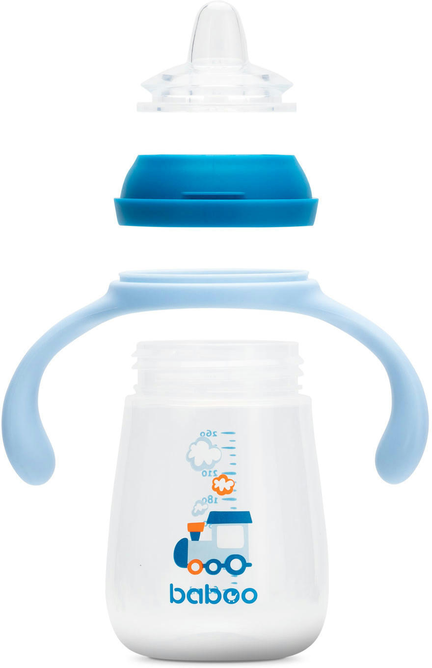 Чашка непроливайка BABOO із силіконовим носиком, 260 мл, Transport, синя , 6+ міс (8-121)фото