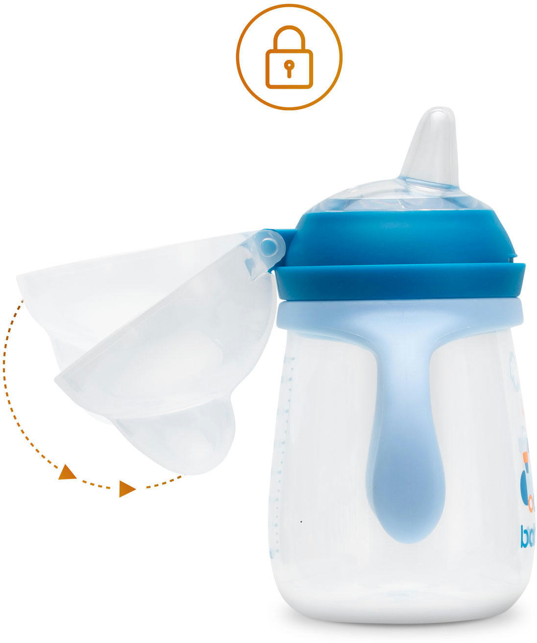 Чашка непроливайка BABOO із силіконовим носиком, 260 мл, Transport, синя , 6+ міс (8-121)фото