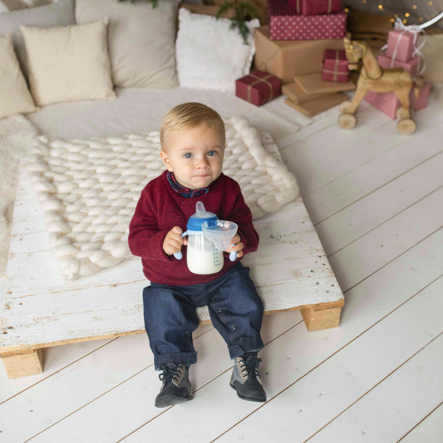 Чашка непроливайка BABOO із силіконовим носиком, 260 мл, Transport, синя , 6+ міс (8-121)фото