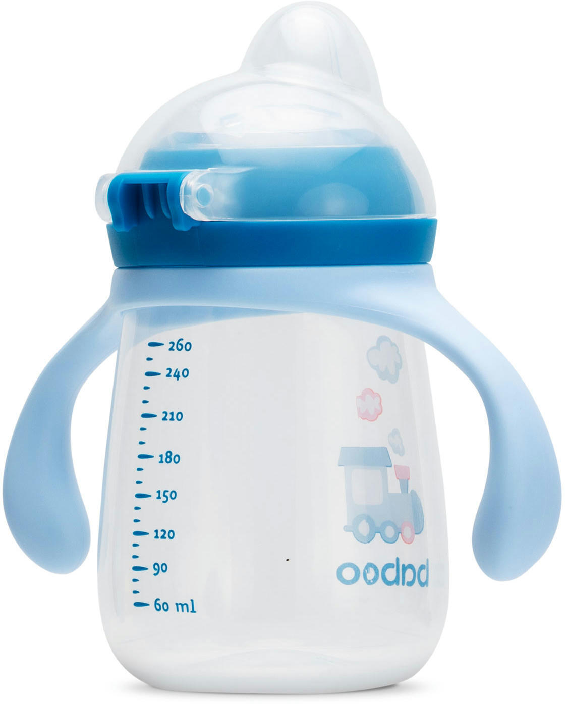 Чашка непроливайка BABOO із силіконовим носиком, 260 мл, Transport, синя , 6+ міс (8-121)фото