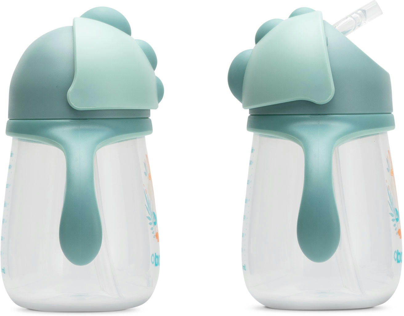 Чашка непроливайка BABOO с силиконовой соломинкой, 260мл, Safari, зеленая, 9+ мес (8-122) фото 3