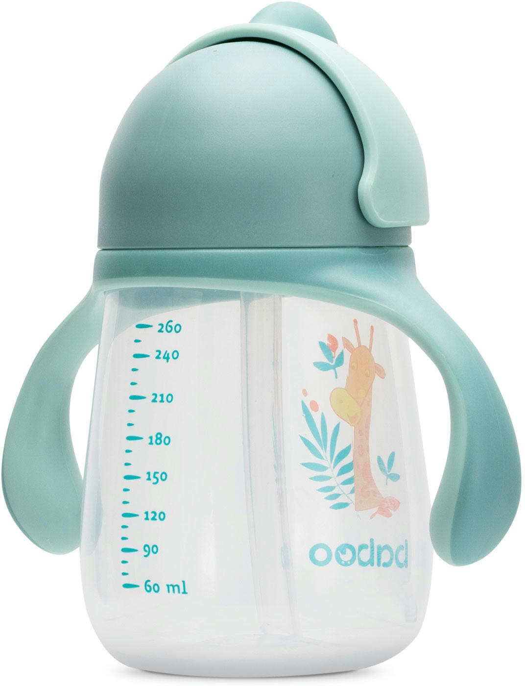 Чашка непроливайка BABOO с силиконовой соломинкой, 260мл, Safari, зеленая, 9+ мес (8-122) фото 2