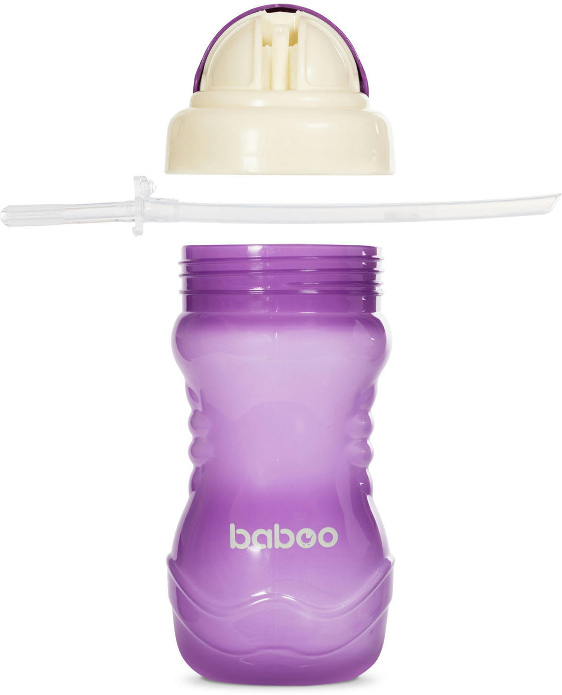 Чашка непроливайка BABOO с силиконовой соломинкой, 360мл, фиолетовая, 9+ мес (8-128) фото 4