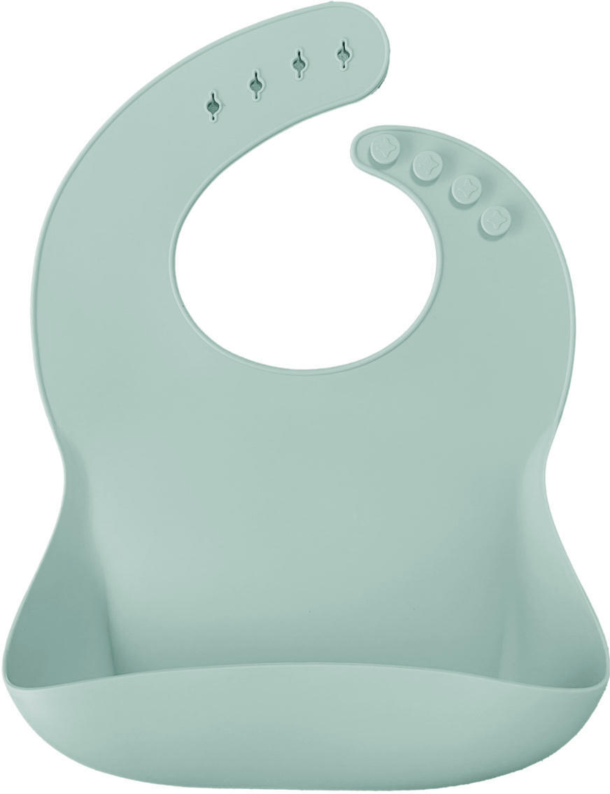 Нагрудник силіконовий 100% MinikOiOi BASICS River Green / Powder, 2шт (101020067)фото3