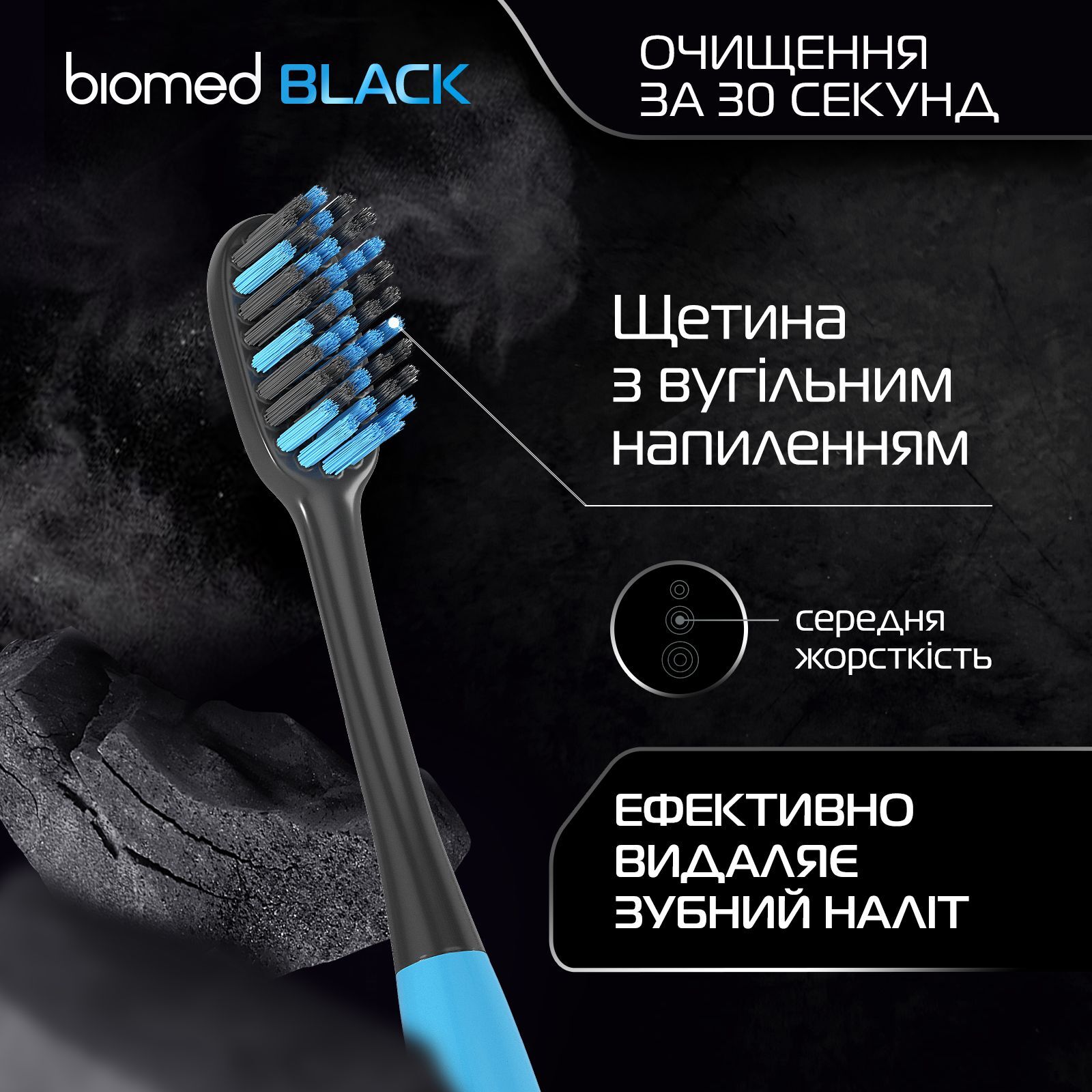 Зубна щітка Biomed середня 1 шт блакитнафото6