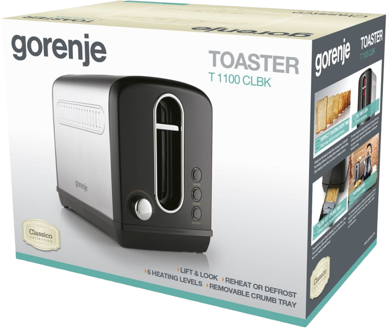 Тостер Gorenje T1100CLBKфото5