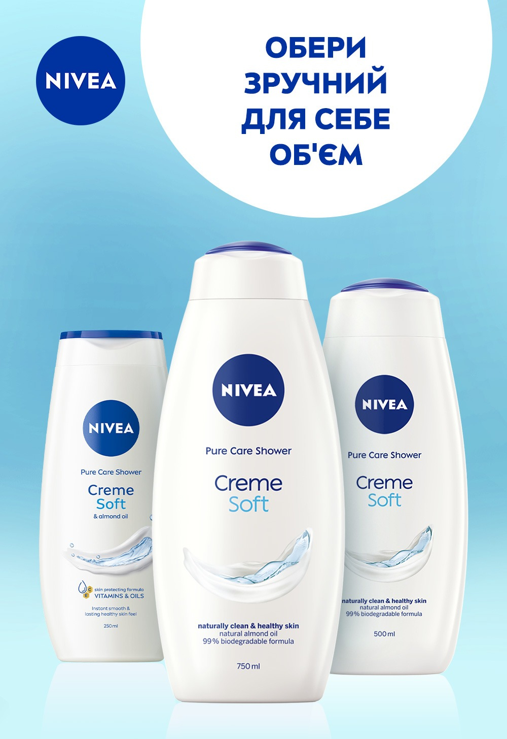 Гель-уход для душа Nivea Creme Soft с миндальным маслом 250 мл фото 7