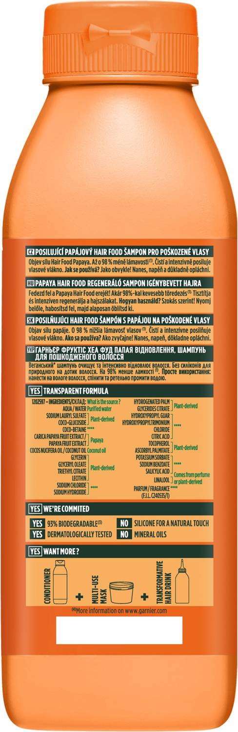 Шампунь Garnier Fructis відновлення для пошкодженого волосся папайя 350 млфото