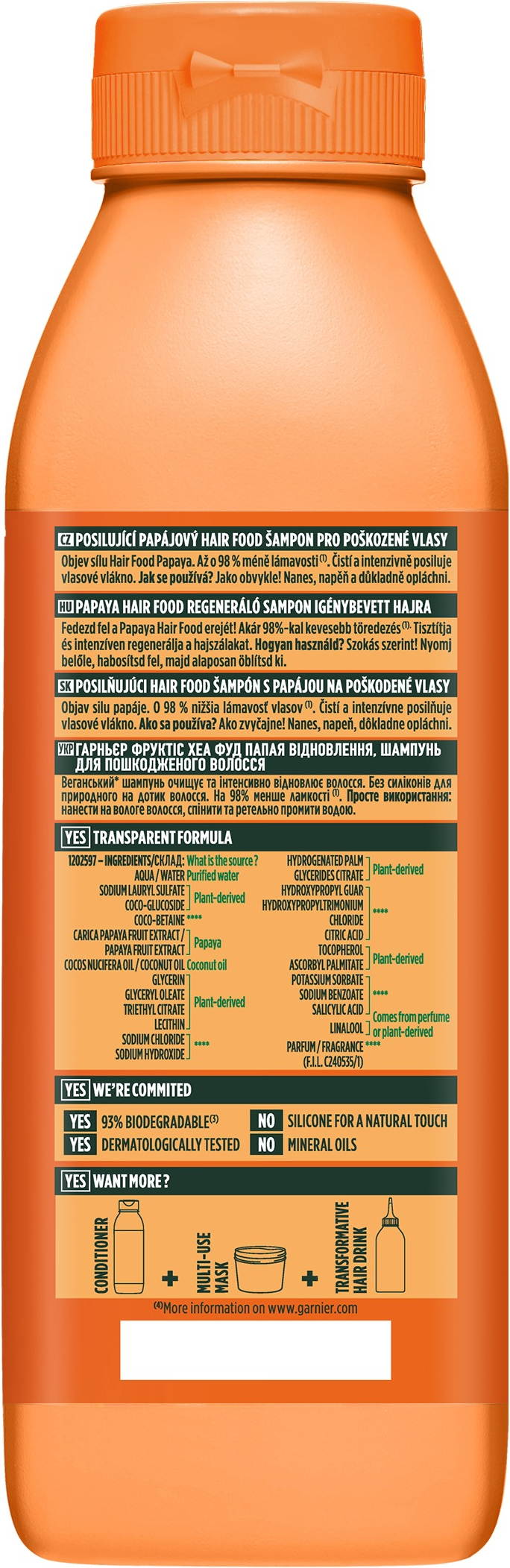 Шампунь Garnier Fructis відновлення для пошкодженого волосся папайя 350 млфото2