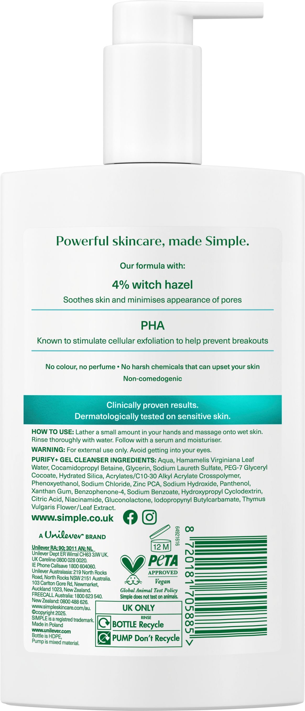 Гель для вмивання Simple активний догляд 240 млфото2